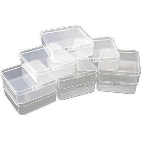 Lot de 14 boîtes de rangement transparentes en plastique avec couvercle à charnière (1/5)