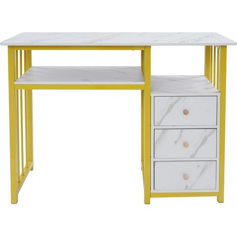 Table de manucure, Design moderne, Rangement spacieux, Or Blanc (1/2)