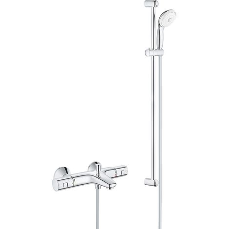 Grohe Tempesta 100 set doccia completo 3 getti + miscelatore termostatico vasca/doccia 1/2', cromo (34598000-28789002)