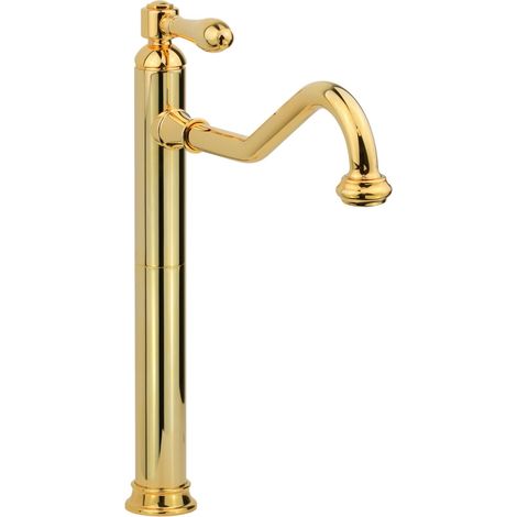 Miscelatore monocomando per lavabo alto modello retrò colore oro Gattoni Oxford 3145/31D0 Oro