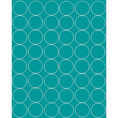 Pegatinas circulares de 6 cm, pegatinas circulares con puntos, 48 unidades, color turquesa brillante.