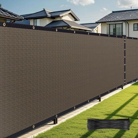 Toile d'ombrage - Brise-vue - Paravent - Résistante aux UV -2mx3m- Ombrage 90-95 % - Coupe-vent - Pour jardin, balcon et terrasse (1/5)