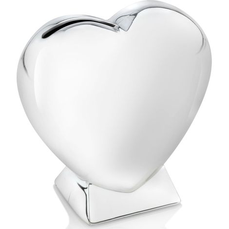 Elegantes, herzförmiges Sparschwein aus Silber für Kinder, ideal als Geschenk  Größe: 43 x 90 x 87 mm  Artikelnummer: ZV7280261