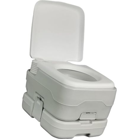 Structure d'assainissement transportable, capacité de 10 L, ventilateur à chasse d'eau manuelle en forme de T, matière en polyéthylène flexible pour toilettes transportables (1/5)
