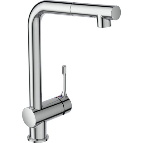 Ideal Standard Grifo cocina Ceralook, BP,con ducha extraíble, con caño alto, proy.207mm, Chrom, BC177AA (1/3)