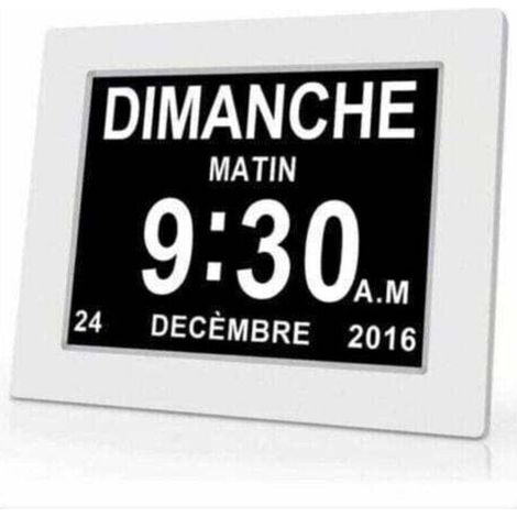 Horloge calendrier numérique One Piece 7 pouces avec date et heure, horloge Alzheimer pour parents, rappel de médicaments pour grands-parents et enfants - Blanc - 20414324mm,INHHUB (1/4)