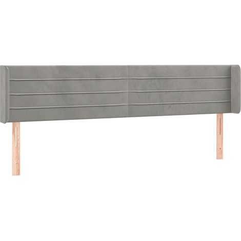 Maison Exclusive - Cabecero de terciopelo gris claro 203x16x78/88 (1/5)