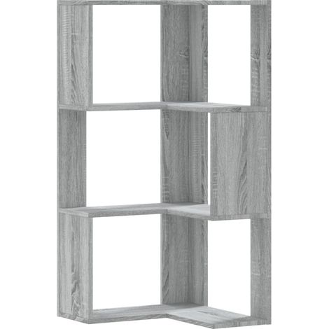 Maison Exclusive - Eck-Bücherregal 3 Böden Grau Sonoma 50x50x102