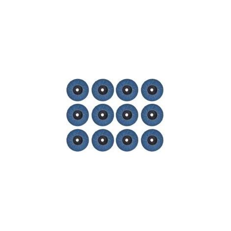 Lot de 12 Disques Abrasifs à Lamelles - 75 mm - Grain 120 - Métal, Acier, Bois - Bleu (1/5)