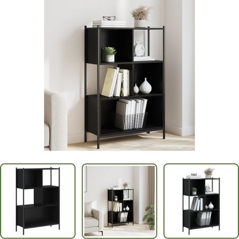 vidaXL Étagère décorative - Bibliothèque noir 72x28x109 cm bois d'ingénierie (1/5)