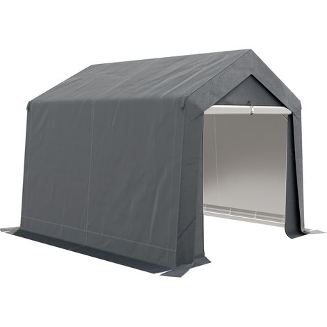 3.6 x 2.1m Portable Outdoor Shed, with Window - Dark Grey