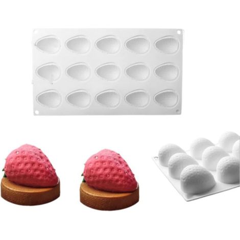 Moules à gelée en forme de fruits, moules en silicone pour décoration de gâteaux en forme de fraise (style 3) (1/5)