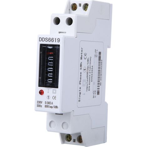 Energiezähler DIN-Schiene 1P Einphasenzähler Haushaltsgeräte 230V DDS6619-001(DDS6619-001-5(60)A) (1/5)