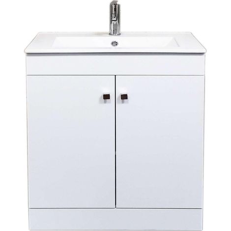 Meuble Salle de Bain 80cm à poseravec vasque pour salle de bain, design moderne, installation facile (1/5)