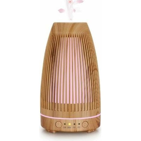 Diffuseurs d'Huiles Essentielles Electrique,Ultrasonique Humidificateur Diffuseur Aromathérapie Electrique 7 Couleurs Lumières LED pour la Maison, Yoga, Bureau, Spa, Chambre - Bois (1/5)