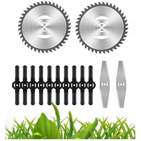 Accessoire pour coupe-bordure – Lames de désherbeur électrique – Manche télescopique léger – Pour herbes épaisses et bordures précises (1/5)