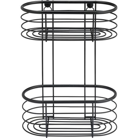 Etagère Trestina inox 2 niveaux noir (1/5)