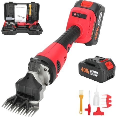 Professional Cordless Electric Sheep Shears, Heavy Duty Cordless Rechargeable Sheep Shears for Sheep, Goats, Cattle and Other Farm Animals (2 Lithium Batteries) (1/5)