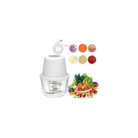 Hachoir �� oignons, ��lectrique, 400 ml, hachoir multifonction, hachoir �� l��gumes, 6 lames, c��ble de charge Type-C, hachoir �� oignons de cuisine pour viande, oignons, ail, l��gumes, noix