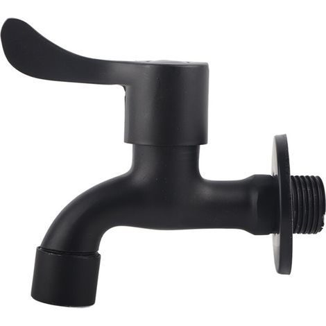 Robinet de jardin mural noir en acier inoxydable 304 pour salle de bain (piscine à vadrouille) (1/5)