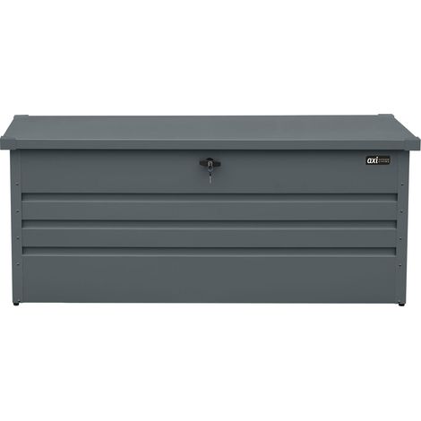 Axi Miles Coffre De Jardin En Métal - 600L, Anthracite 165 X 70 X 62 Cm - Coffre De Rangement Extérieur Avec Fond Et Serrure - Meuble Exterieur Rangement Outils De Jardinage, Coussins (1/5)