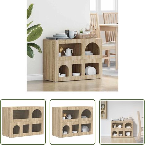 Sonoma-Eiche - Sideboard Sonoma-Eiche 80,5 x 35 x 59 cm Holzwerkstoff (1/5)