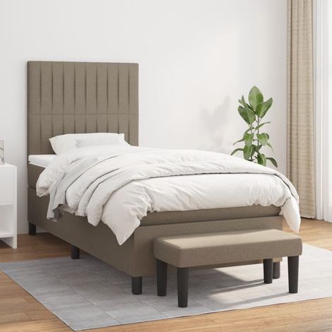 Taschenfederkern - vidaXL Boxspringbett mit Matratze Taupe 80x200 cm Stoff - Stoffbett (1/5)