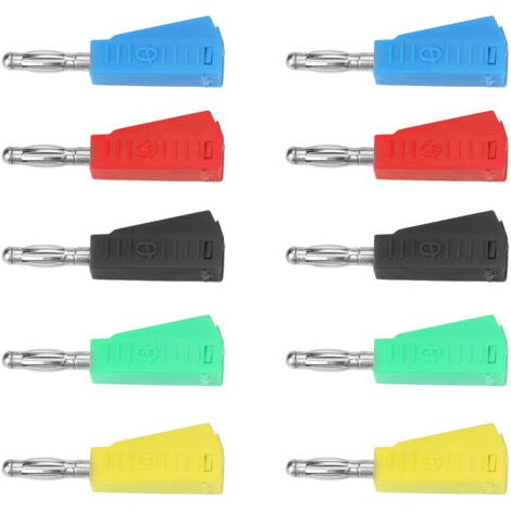 QORVA- Fiche banane pour haut-parleur, nickelage, empilable, technologie de pointe pour les salles de classe, les industries, les haut-parleurs et les laboratoires