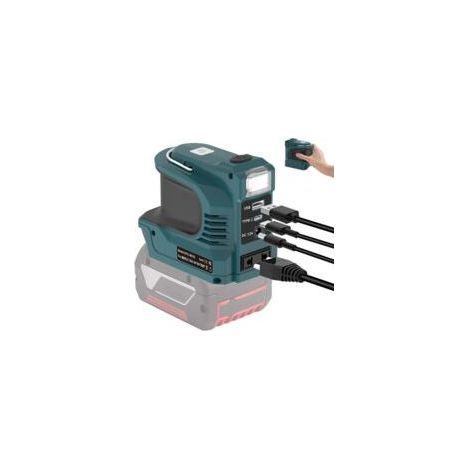 Onduleur pour batterie Bosch 18 V, 180 W DC 18 V vers AC 220 V, générateur de puissance portable, adaptateur de chargeur avec ports USB, prise de type C et AC (1/4)