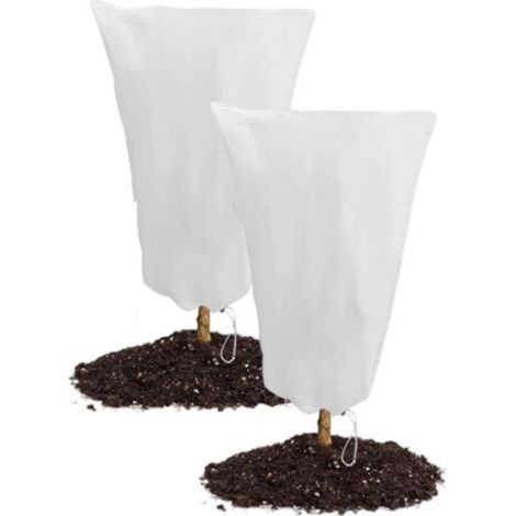 80 x 120cm Winter Fleece for Outdoor Plants, Pack of 2 Winter Plant Covers for Potted Plants, 80 x 120cm Protection Against Cold and Frost, 60g/m² Protective Tarp for Shrubs (1/5)
