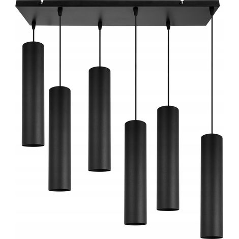 LÁMPARA DE TECHO MODERNA COLGANTE LÁMPARA LED NEGRA (1/5)