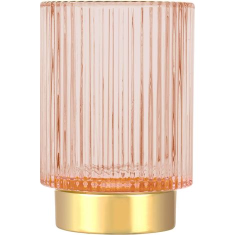 Boîte de rangement maquillage en cristal rose, pot à pinceaux vintage, organisateur coiffeuse salle de bain. (1/5)