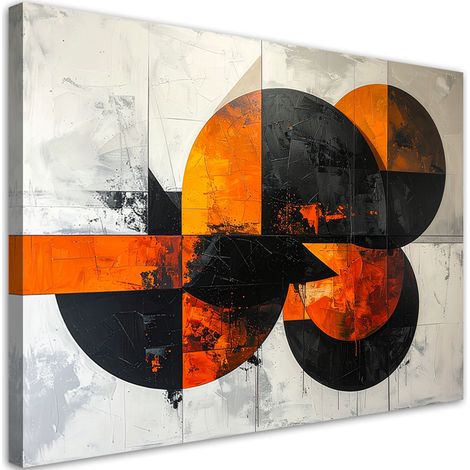 Stampe su Tela, Cerchi astratti forme arancione, 60x40 (1/5)