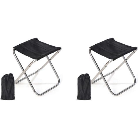 2X Tabouret pliant petit Banc Tabouret Ultra léger cheval Voyage en métro Pique-nique Camping Chaise de pêche Pliable (1/5)