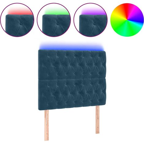 Maison Exclusive - Cabecero con luces LED terciopelo azul oscuro (1/5)