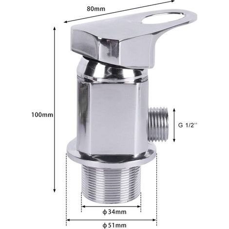 Robinet de douche, 1/2", sortie de douche/mitigeur monocommande pour montage en saillie, robinet de douche, mitigeur de douche, sortie 1/2" pour motorhome, camping-car (A) (1/5)