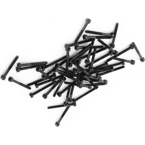 Jeu de 50 vis à tête hexagonale creuse M3 noires (M330mm, partiellement filetées) (1/5)