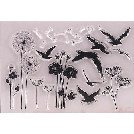 Transparenter Silikonstempel mit Löwenzahnmotiv für DIY-Alben, Scrapbooking, Fotokarten-Dekoration