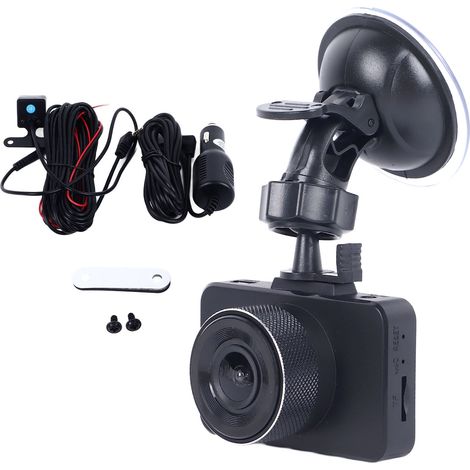 Caméra embarquée avant arrière HD 1080P, enregistrement en boucle, double lentille avec fonction recul et écran 2 pouces pour voiture (1/5)