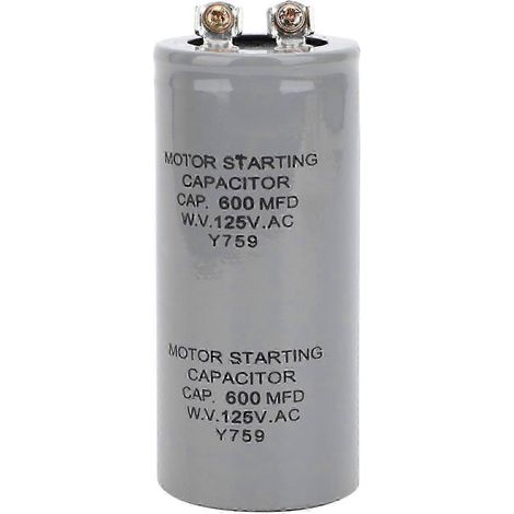 CD60 Anlaufkondensator für Motoren, 600 µF, 125 V AC, Abmessungen 43 x 102 mm (1/5)