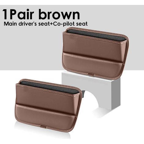 Organisateur de console latérale de voiture en cuir PU violet, remplisseur d'espace entre les sièges avant, pour téléphone portable, clés et petits objets, accessoire intérieur automobile (1/5)