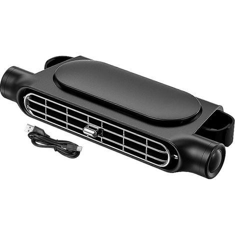 Ventilateur portable à 3 vitesses pour siège arrière de voiture - Silencieux, réglable, compact et doté d'une alimentation USB-C (1/5)