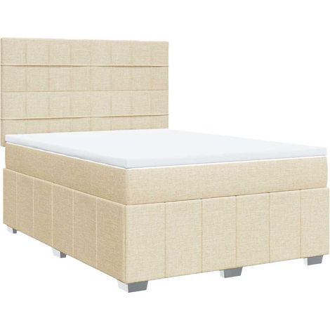 Maison Exclusive - Giroletto a Molle con Materasso Crema 140x19 cm in Tessuto (1/5)