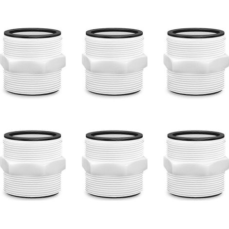 Set mit 6 1,5-Zoll-Poolschlauchadaptern (mit Dichtungsscheiben) für Intex- und Coleman-Poolpumpenschläuche (1/5)