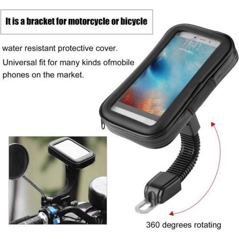Support de téléphone - - Sac étanche - Pour appareils 5,5 à 6,3 pouces - Noir - Plastique (1/3)