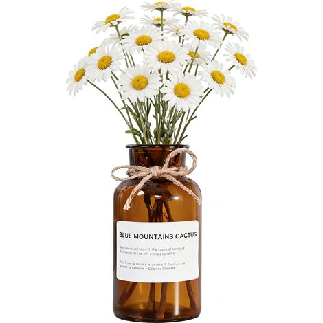 Vase en verre ambré de 500 ml avec corde, vase floral vintage pour décoration d'intérieur, mariage, centre de table, arrangements floraux (1/5)