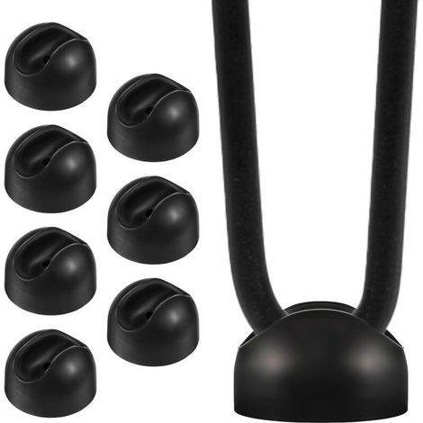 Pieds de protection en épingle à cheveux, housse de protection pour pieds de table basse en épingle à cheveux de 10 mm, embouts de pieds de chaise en caoutchouc noir (lot de 8) (1/4)