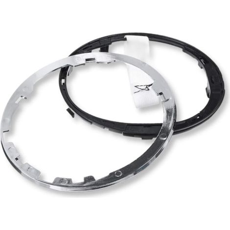 Anneau de fixation et cadre chromé argenté compatible Bague de retenue de soufflet de levier de vitesse 71775051 Remplacement pour Fiat 500 500c 2009-2015 (1/5)