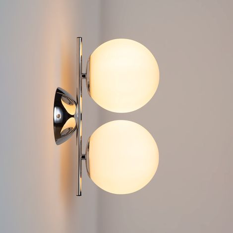 Doppel-Glaskugel-Wandleuchte „VIC 220“ - E27 - Ø 22cm