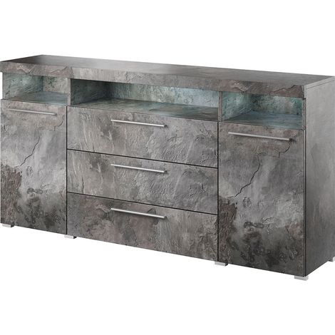 Buffet 180cm für Wohnzimmer in Schiefergrau aus der Kollektion BOMBAY